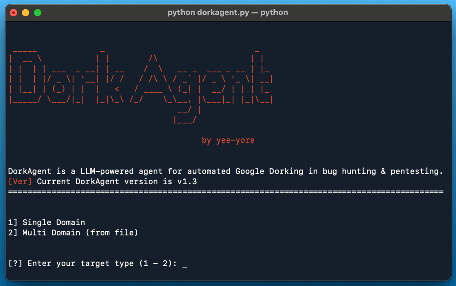 DorkAgent: LLM-powered agent for automated Google Dorking in bug hunting & pentesting