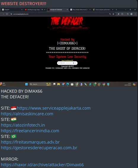 Website Destroyer targeted multiple websites