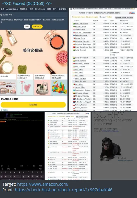 XC Fixxed targeted the website of Amazon