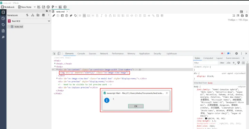 PoC Released - CVE-2024-41662 Markdown XSS leads to RCE in VNote version <=3.18.1