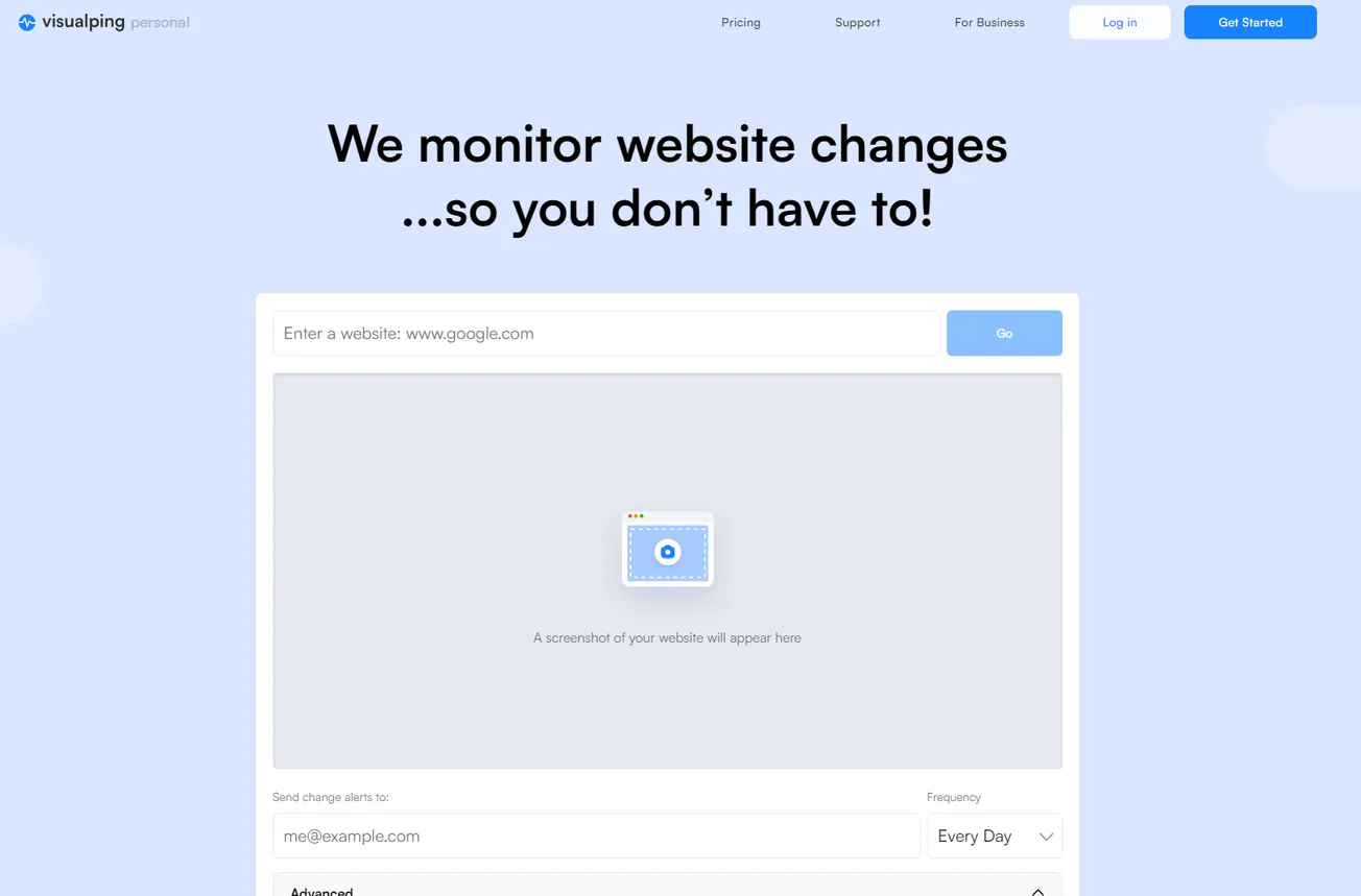 Visualping.io is a web monitoring service that allows users to track changes on websites