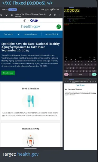 XC Fixxed targeted the website of Office of Disease Prevention and Health Promotion