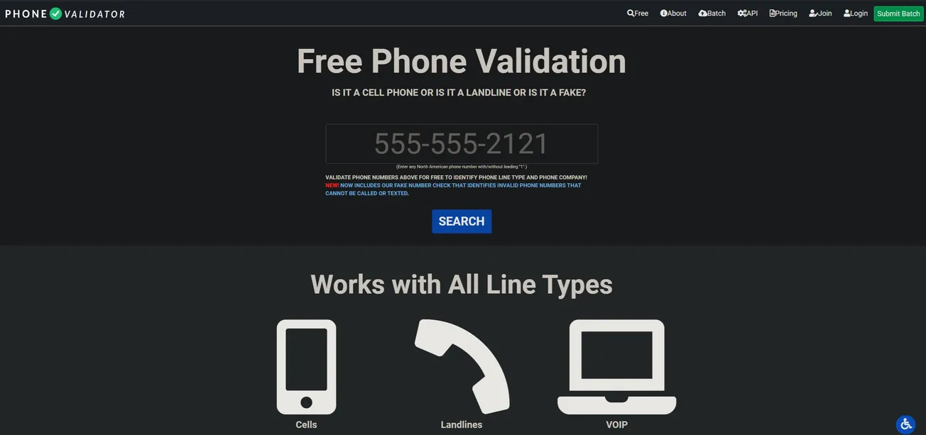 Free Phone Validation