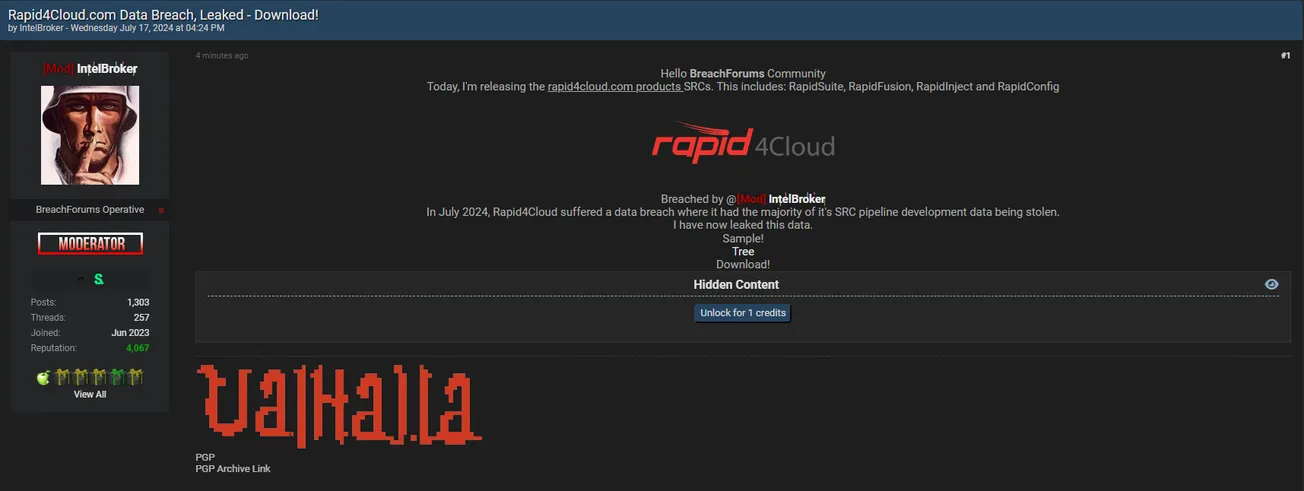 Rapid4Cloud has allegedly been breached