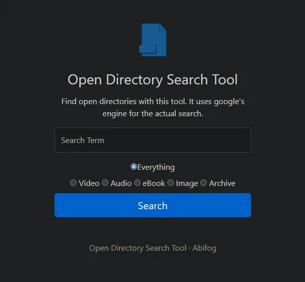 Open Directory Search Tool - It Does Exactly What It Says