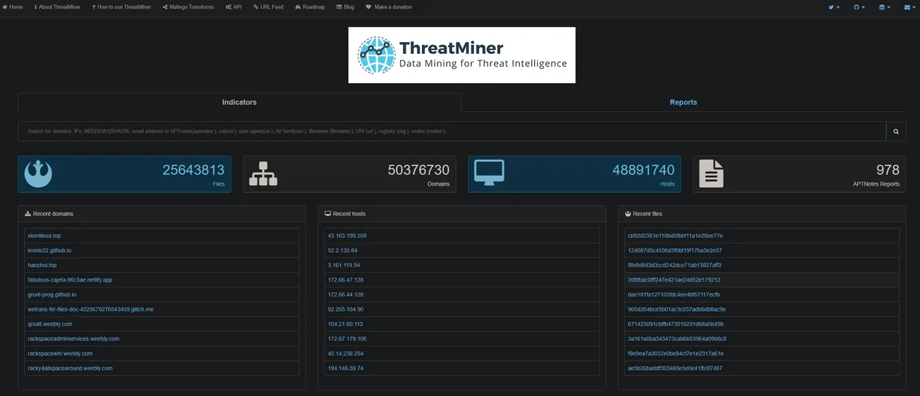 ThreatMiner - Data Mining for Threat Intelligence