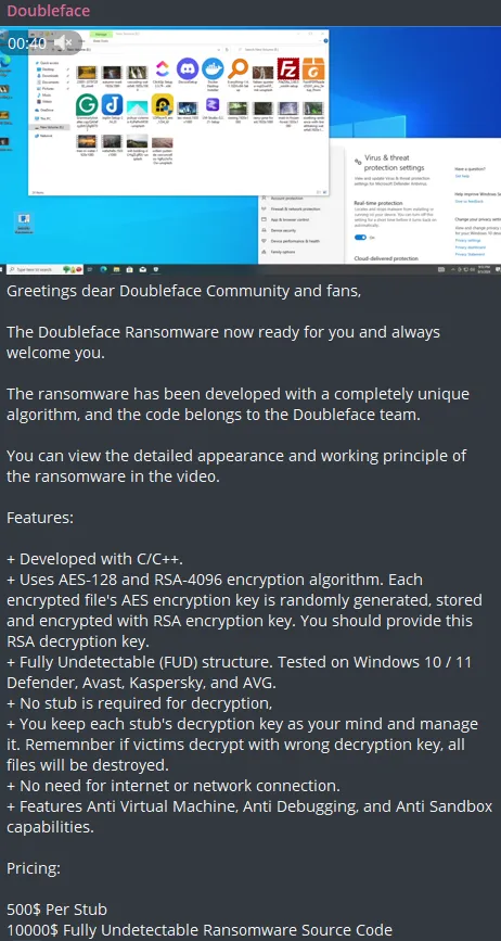 Doubleface Ransomware has Been Announced