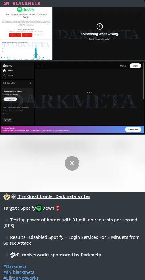 SN_BLACKMETA Has Allegedly Targeted the Website of Spotify