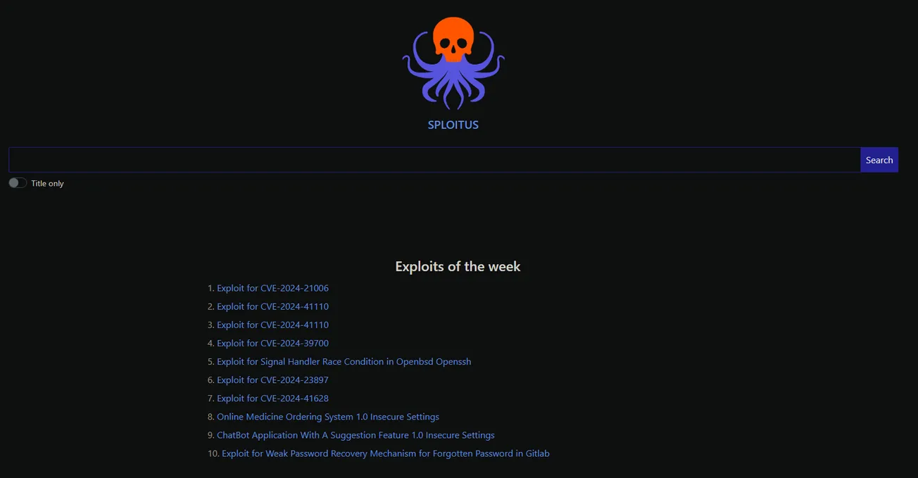 Sploitus - Convenient Central Place for Identifying the Newest Exploits