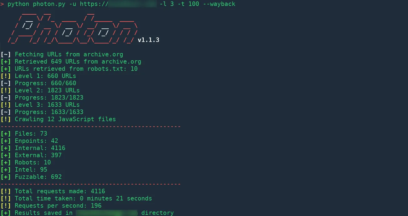 Photon: Incredibly Fast Crawler Designed for OSINT