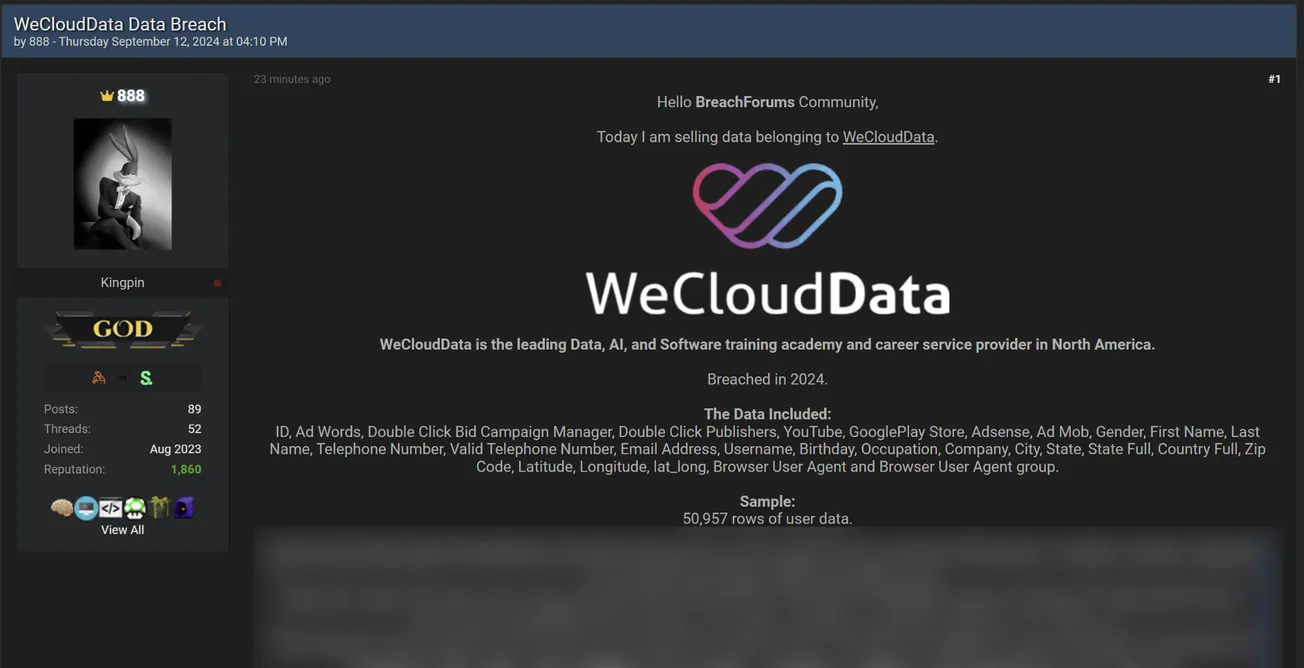 888 Has Allegedly Leaked the Data of WeCloudData