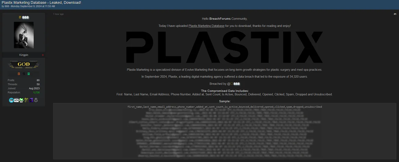 888 Has Allegedly Leaked the Database to Plastix Marketing