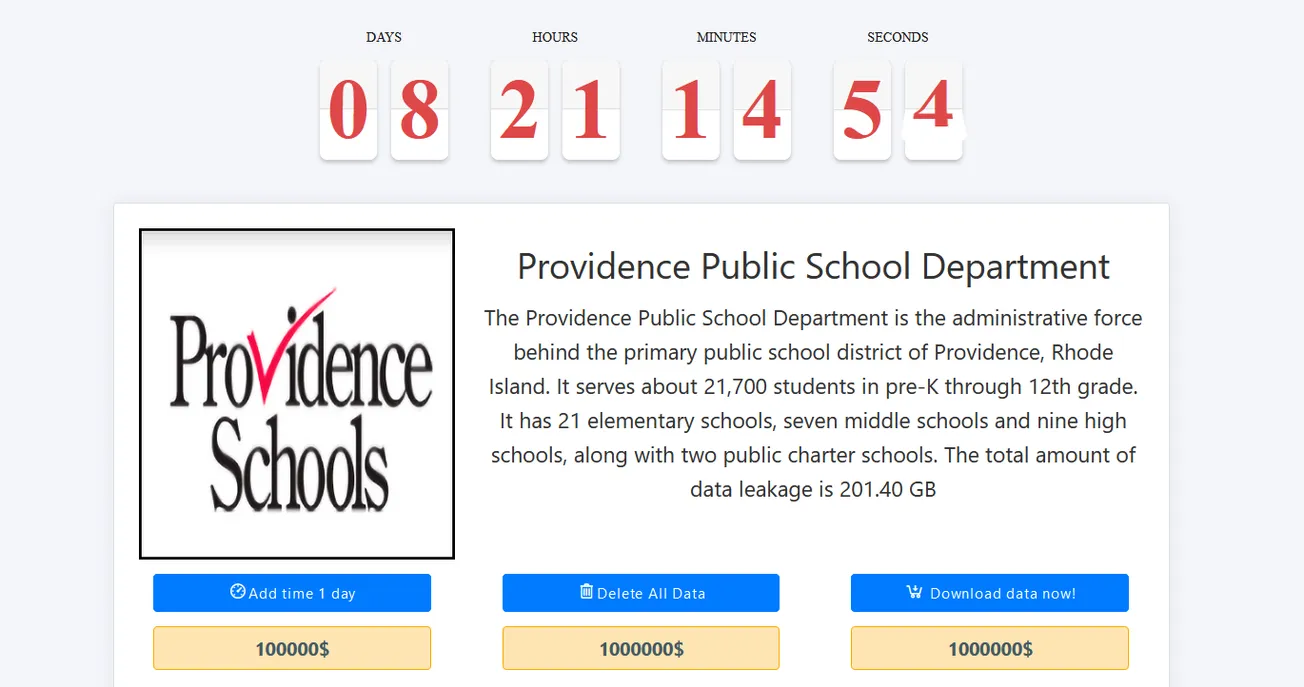 Providence Public Schools has Been Claimed a Victim by MEDUSA Ransomware