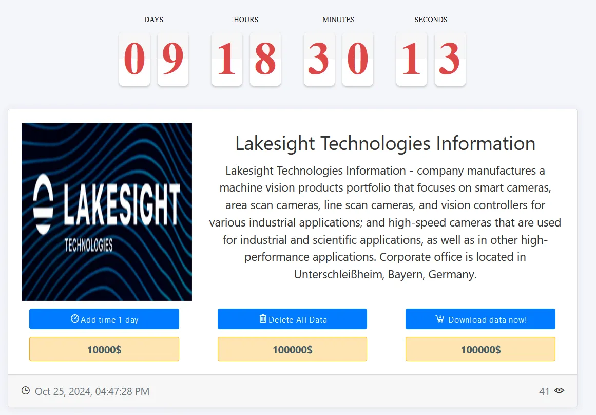 Lakesight Technologies Holding GmbH Has Been Claimed a Victim to MEDUSA Ransomware