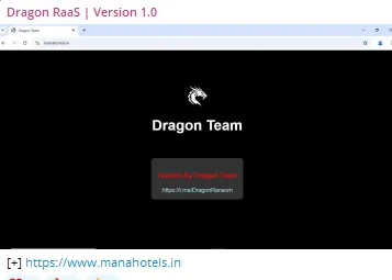 Dragon RaaS Defaced the Website of Mana Hotels