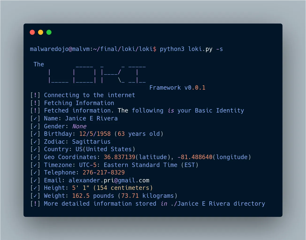 Loki: Command Line Sock Puppet Creator for Investigators