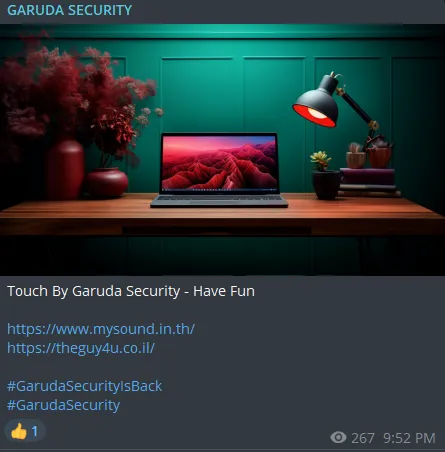 GARUDA SECURITY Defaced the Website of mysound[.in[.th