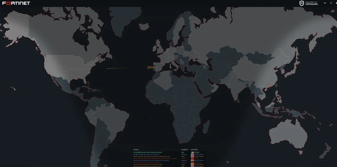 Fortinet Threat Map