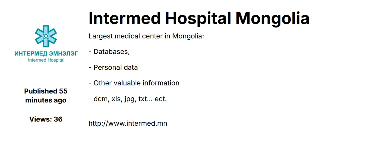 Intermed Hospital Has Been Claimed a Victim to Space Bears Ransomware