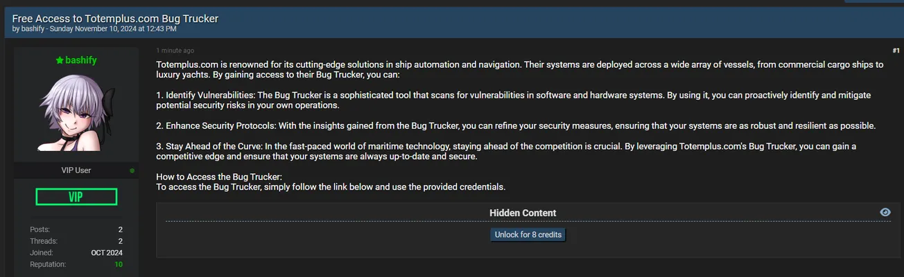 A Threat Actor Has Allegedly Leaked Credentials of Totem Plus