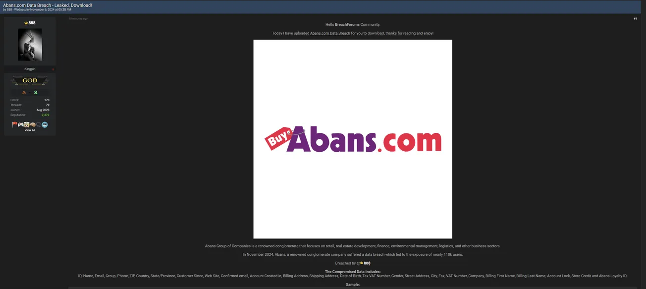 888 Has Allegedly Leaked the Data of Abans Group