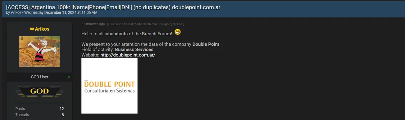 Arikos is Claiming to Sell Access to Double Point SA