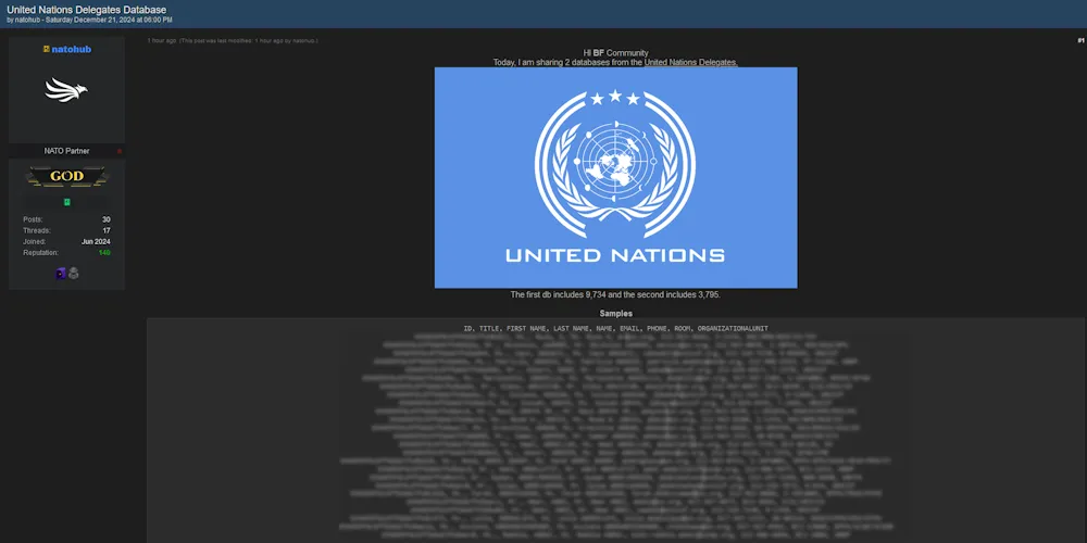 natohub Claims to have Leaked Data of United Nations Delegates