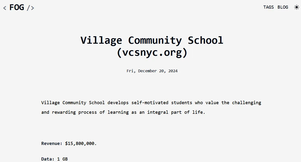 Village Community School Has Been Claimed a Victim to FOG Ransomware