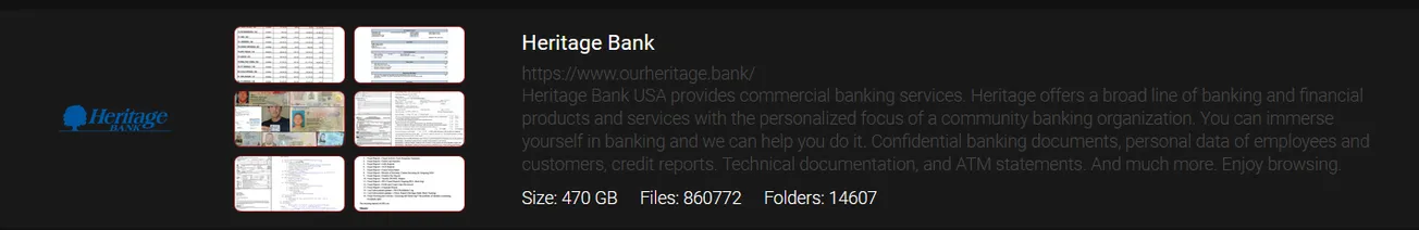 Heritage Bank Has Been Claimed a Victim to INTERLOCK Ransomware