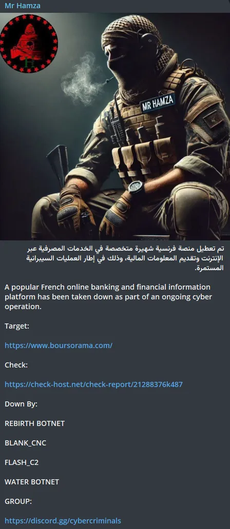 Mr Hamza Targeted the Website of Boursorama