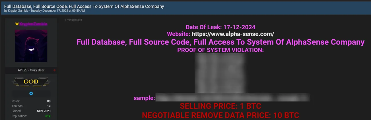 KryptonZambie is Allegedly Selling Data of AlphaSense