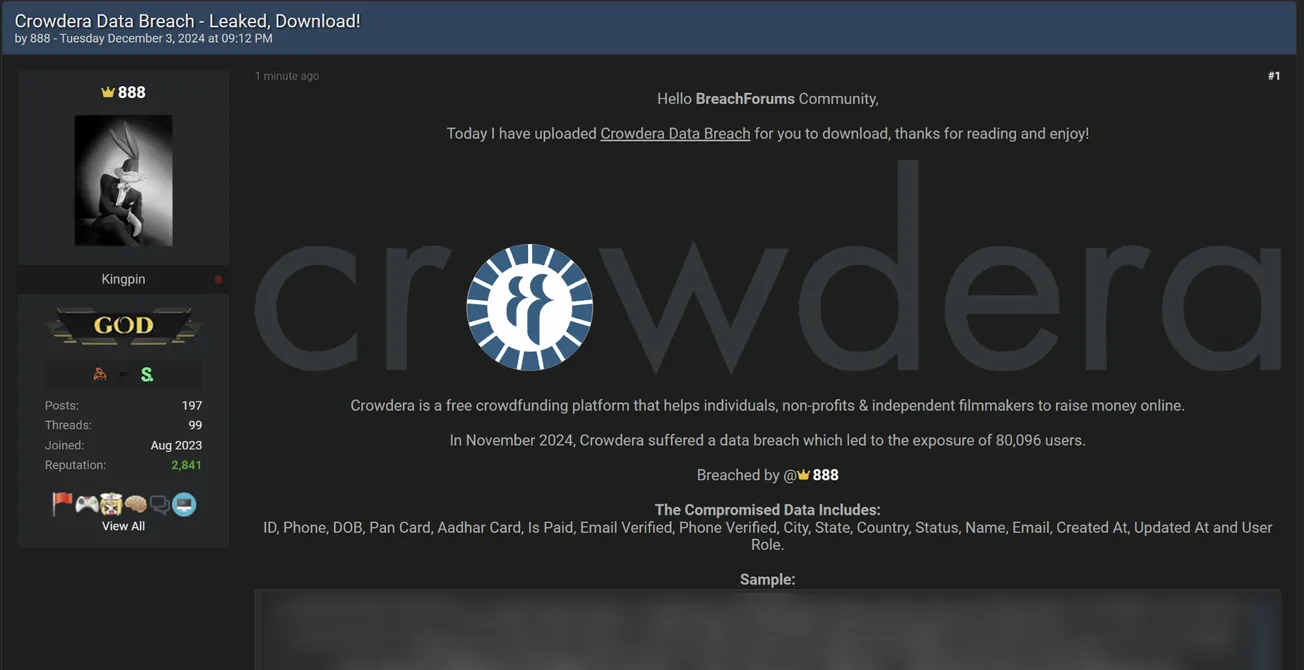 888 Claims to have Leaked the Data of Crowdera