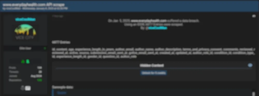 viceCoolMan Claims to have Leaked the Data of Everyday Health