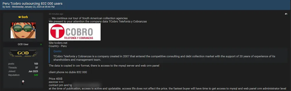 Sorb is Allegedly Selling the Data of TCobro