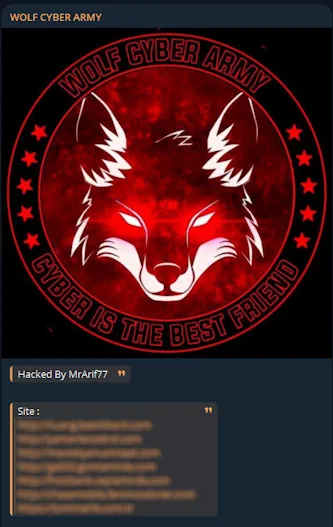 WOLF CYBER ARMY Defaced Multiple Websites