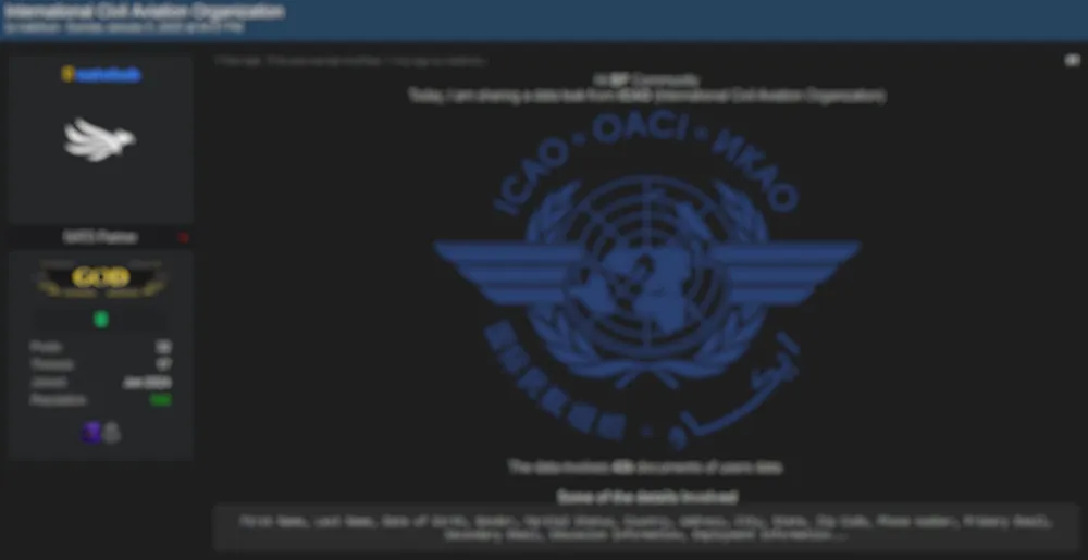 natohub Allegedly Has Leakeed 42,000 Records of Data Belonging to International Civil Aviation Organization (ICAO)