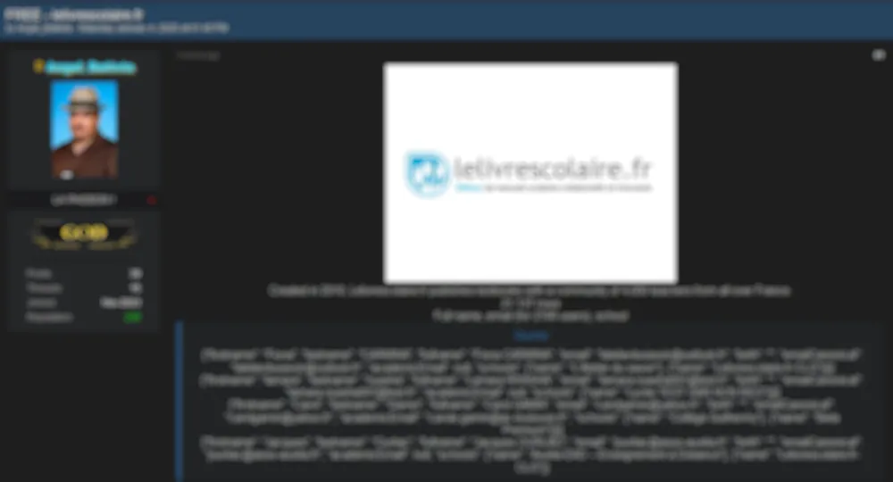 Alleged Data Leak of Lelivrescolaire.fr