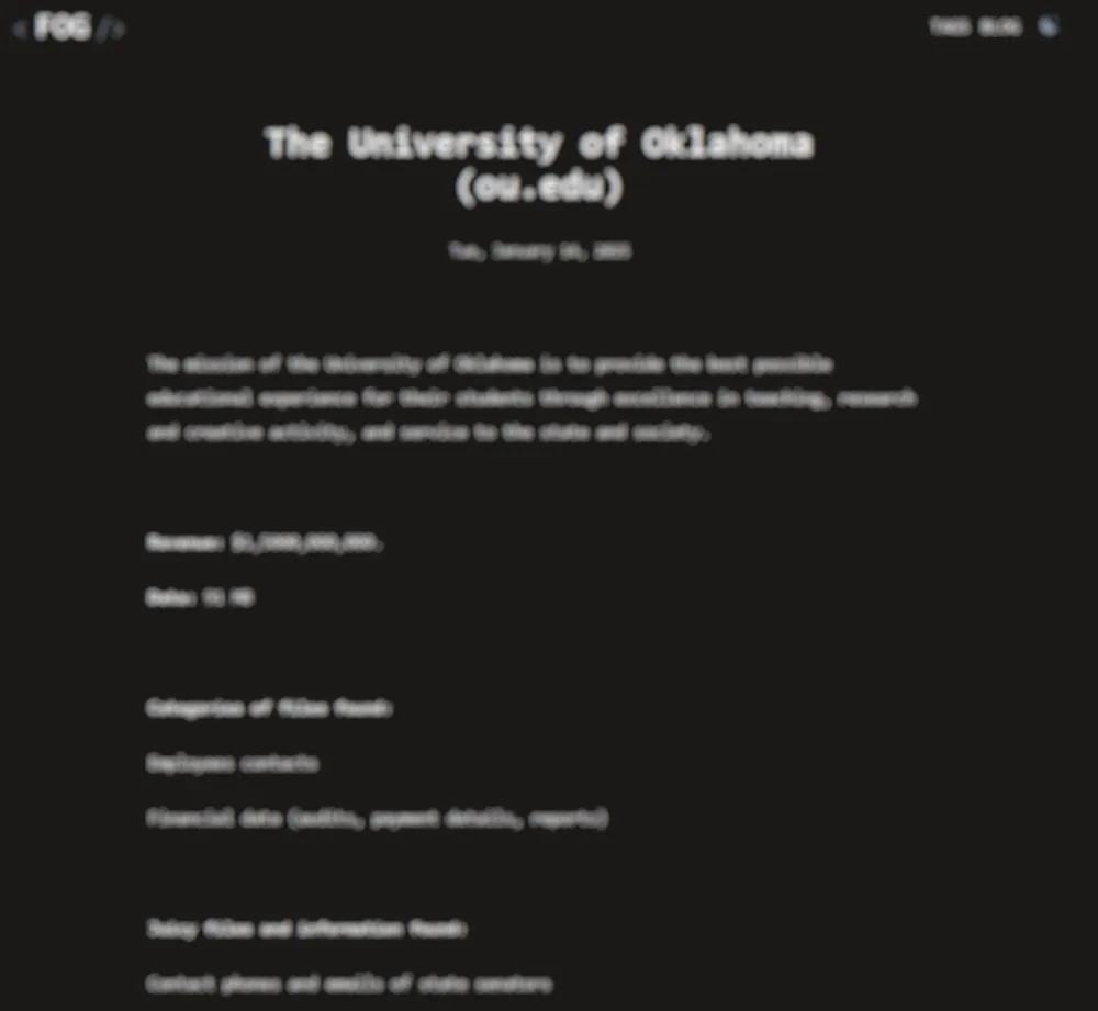 The University of Oklahoma Has Fallen Victim to FOG Ransomware