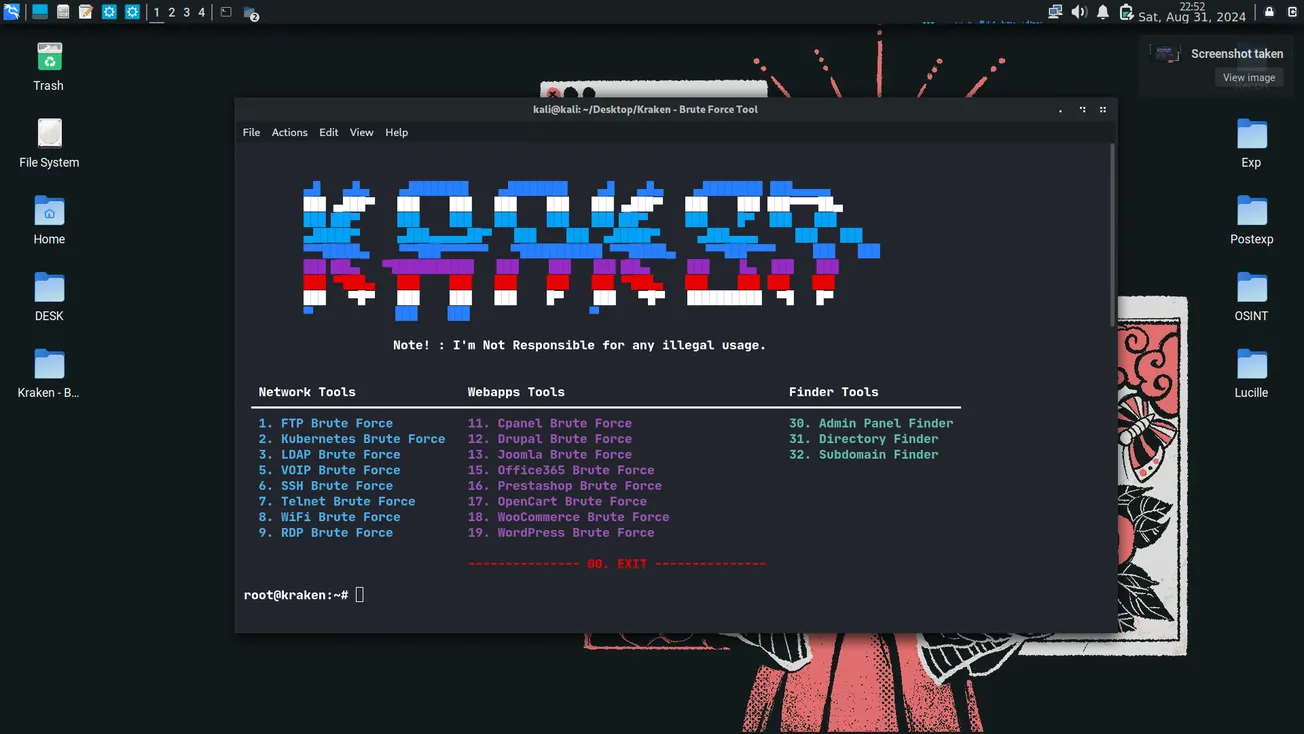 Kraken: All-in-One Toolkit for BruteForce Attacks