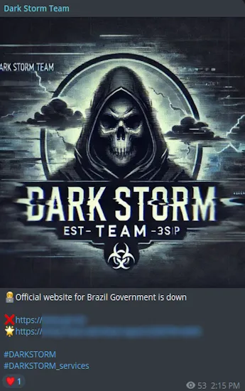 Dark Strom Team Targeted the Official Portal of the Brazilian Government