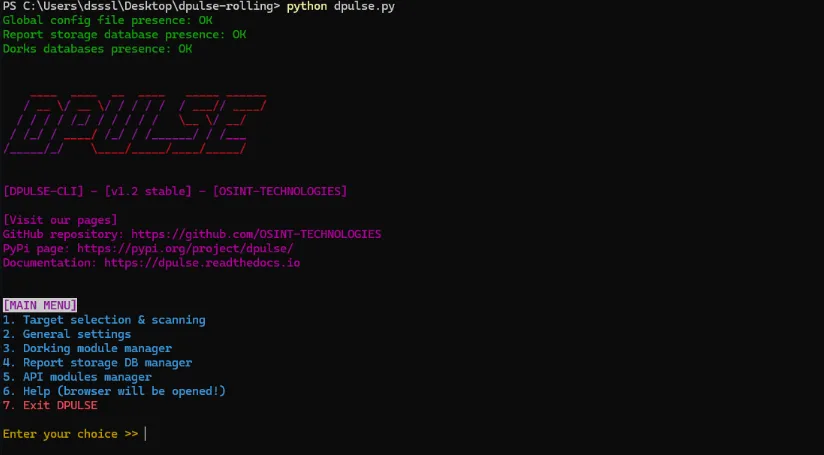 DPULSE: - Tool for Complex Approach to Domain OSINT