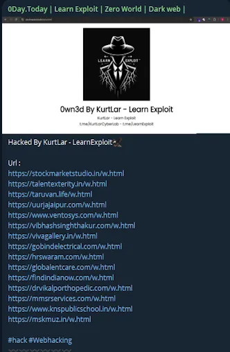 Learn Exploit Defaced Multiple Websites in India