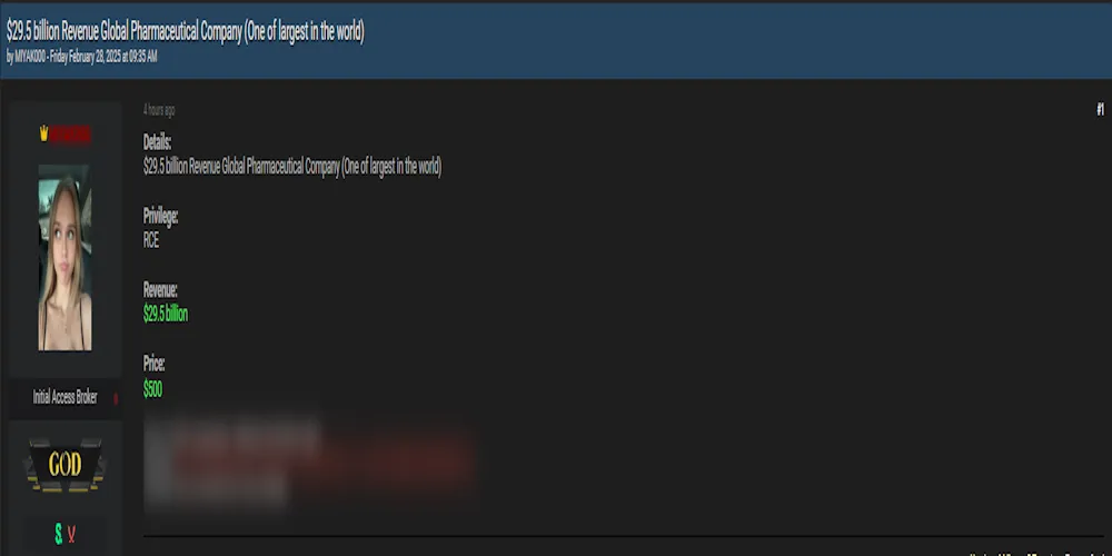 miyako is Claiming to Sell Access to an Unidentified $29.5 Billion Pharmaceutical Company