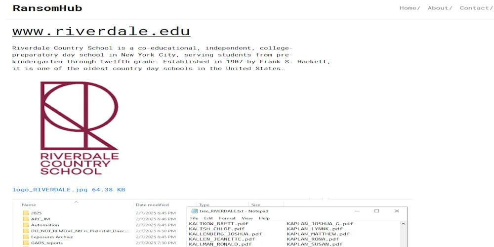Riverdale Country School Has Fallen Victim to RansomHub Ransomware