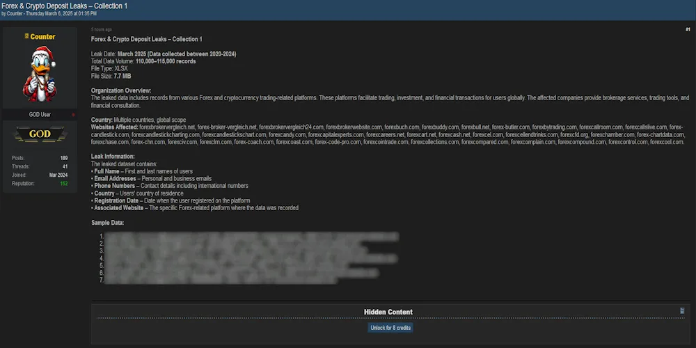 Forex & Crypto Platforms Data Breach Exposes Thousands of Traders' Information