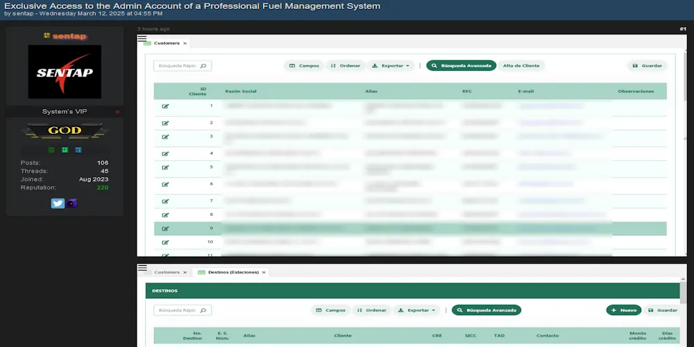 Alleged Sale of Unauthorized Access to a Fuel Management System in Mexico