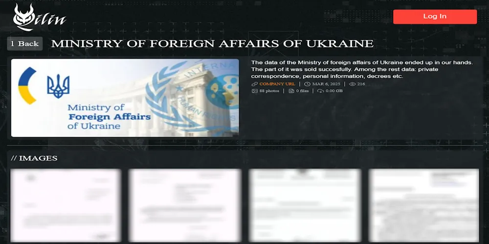 Qilin Ransomware Claims Attack on Ukraine's Ministry of Foreign Affairs