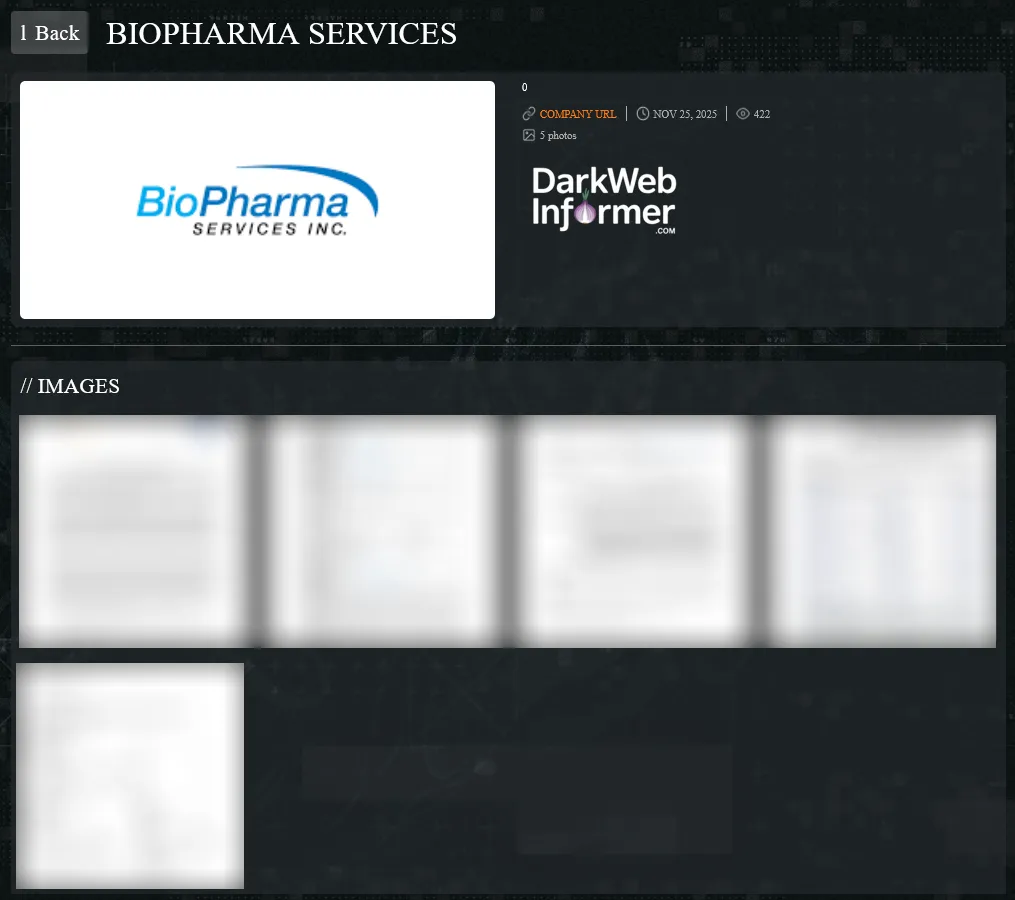 BioPharma Services Inc. has been Claimed a Victim by Qilin Ransomware