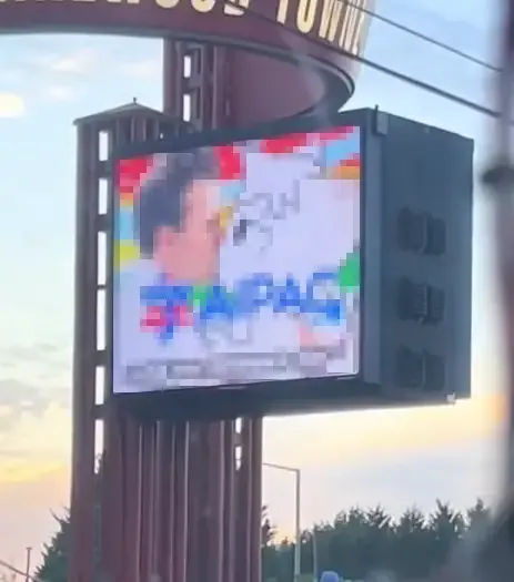 Washington Mall Billboard Hacked to Display Charlie Kirk Memes