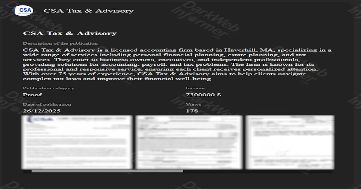 CSA Tax & Advisory falls victim to LYNX Ransomware